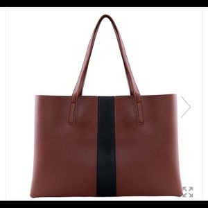Vince Camuto Pebbled Leather Tote in Red Desert